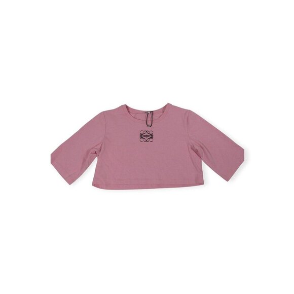 Loewe Blurred Anagram Cotton Cropped T-shirt In Pink RARE SZ L - Picture 1 of 15